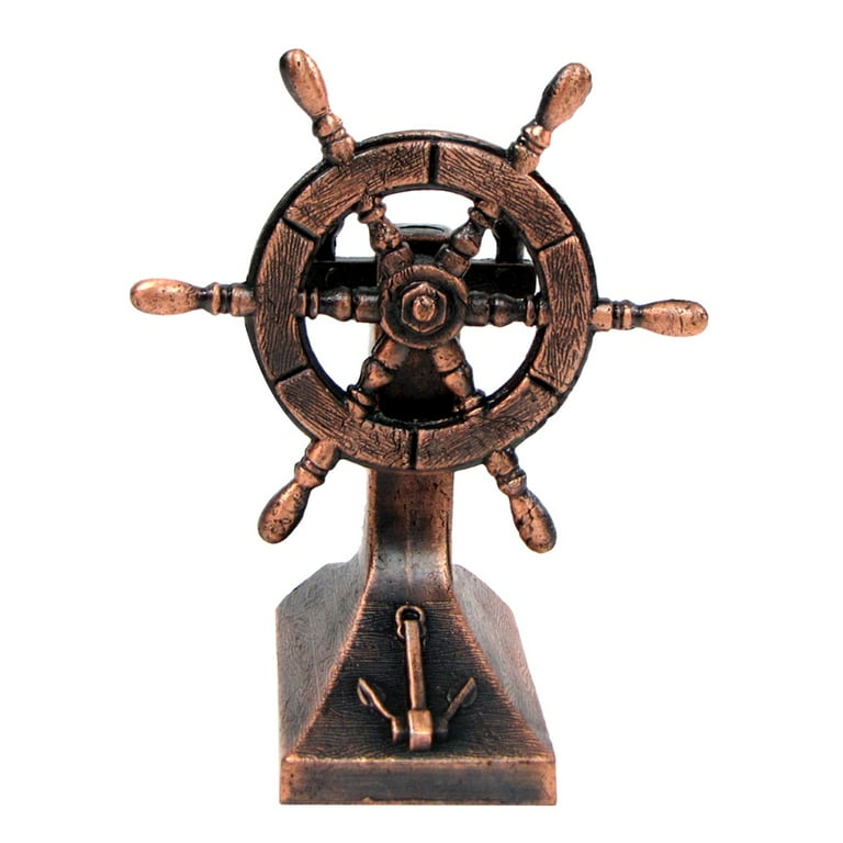 Bronze Metal Ships Helm Miniature Pencil Sharpener Bronze Metal Ships Helm Miniature Pencil Sharpener