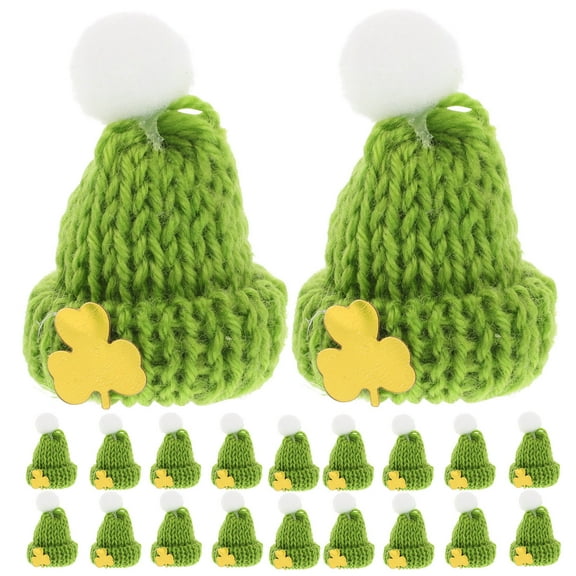 WEUVEB 20 Pcs Small Green Party Hats for St. Patrick's Day Decorations, Crafts, and Festive Holiday Celebrations