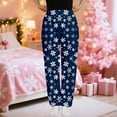 thumbnail image 5 of KHONTS Women's Christmas Comfy Pajamas Drawstring Stretch Floral Print Long Wide Leg Lounge Pants P XL, 5 of 6