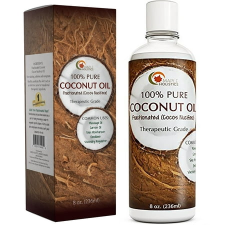 Maple Holistics 100% Pure Coconut Oil, Anti-Aging + Pregnancy, Natural Skin & Hair Care Product,