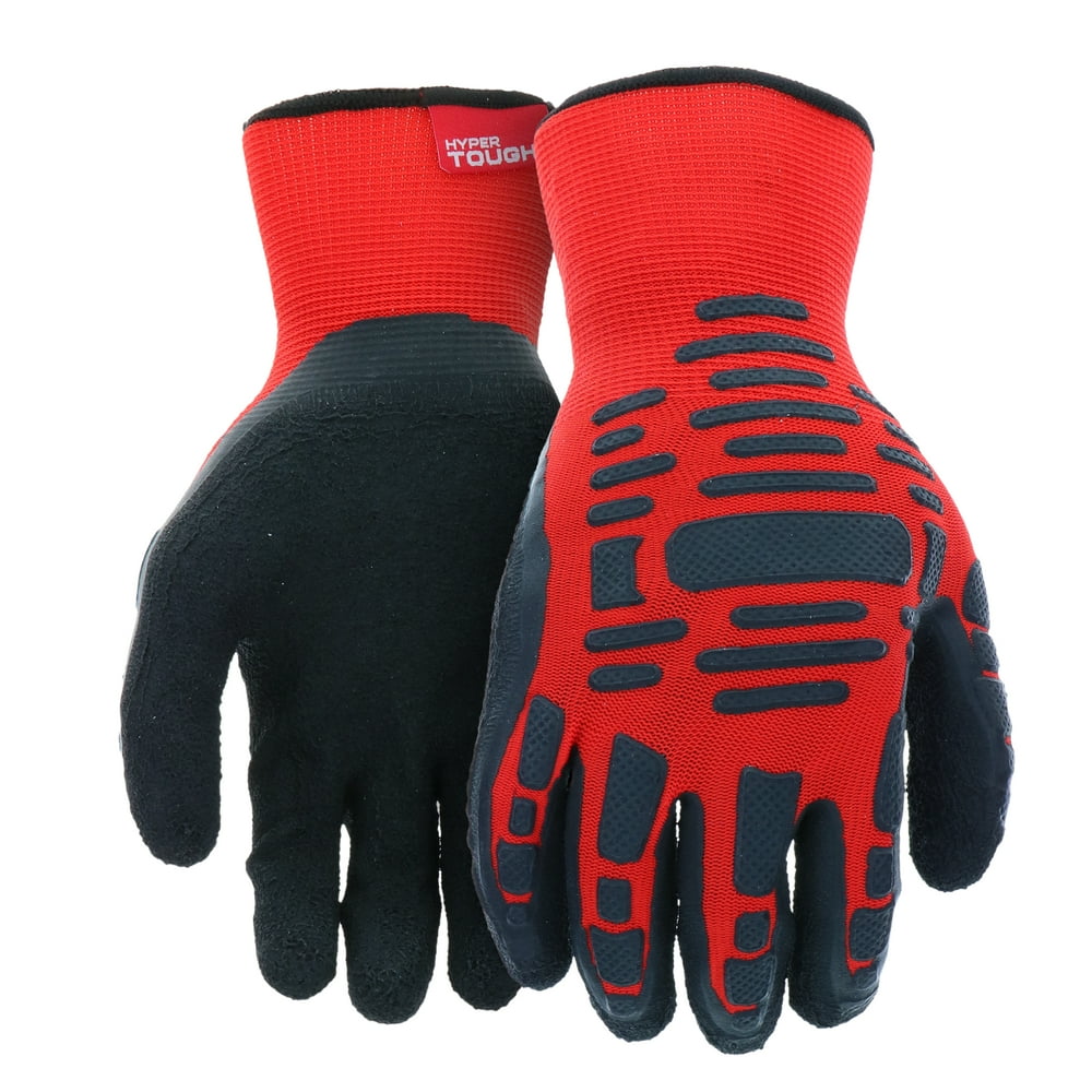 Hyper Tough Men's Large Red Micro Armor Latex Dipped Large Gloves, 1