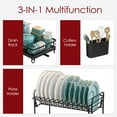 thumbnail image 4 of Sakugi Dish Drying Rack, X-Large Stainless Steel Dish Rack for Kitchen Counter, 2-Tier Kitchen Storage, Black, 4 of 7