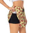 thumbnail image 3 of Lsque Fruit Printed Women's Running Shorts with Liner Pockets,Elastic Quick Dry Workout Athletic Gym Yoga Shorts,Womens High Waist Shorts-X-Large, 3 of 9