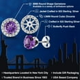 thumbnail image 2 of Gem Stone King Round 6mm Purple Amethyst 925 Sterling Silver Stud Earrings 2.00 Ct, 2 of 6