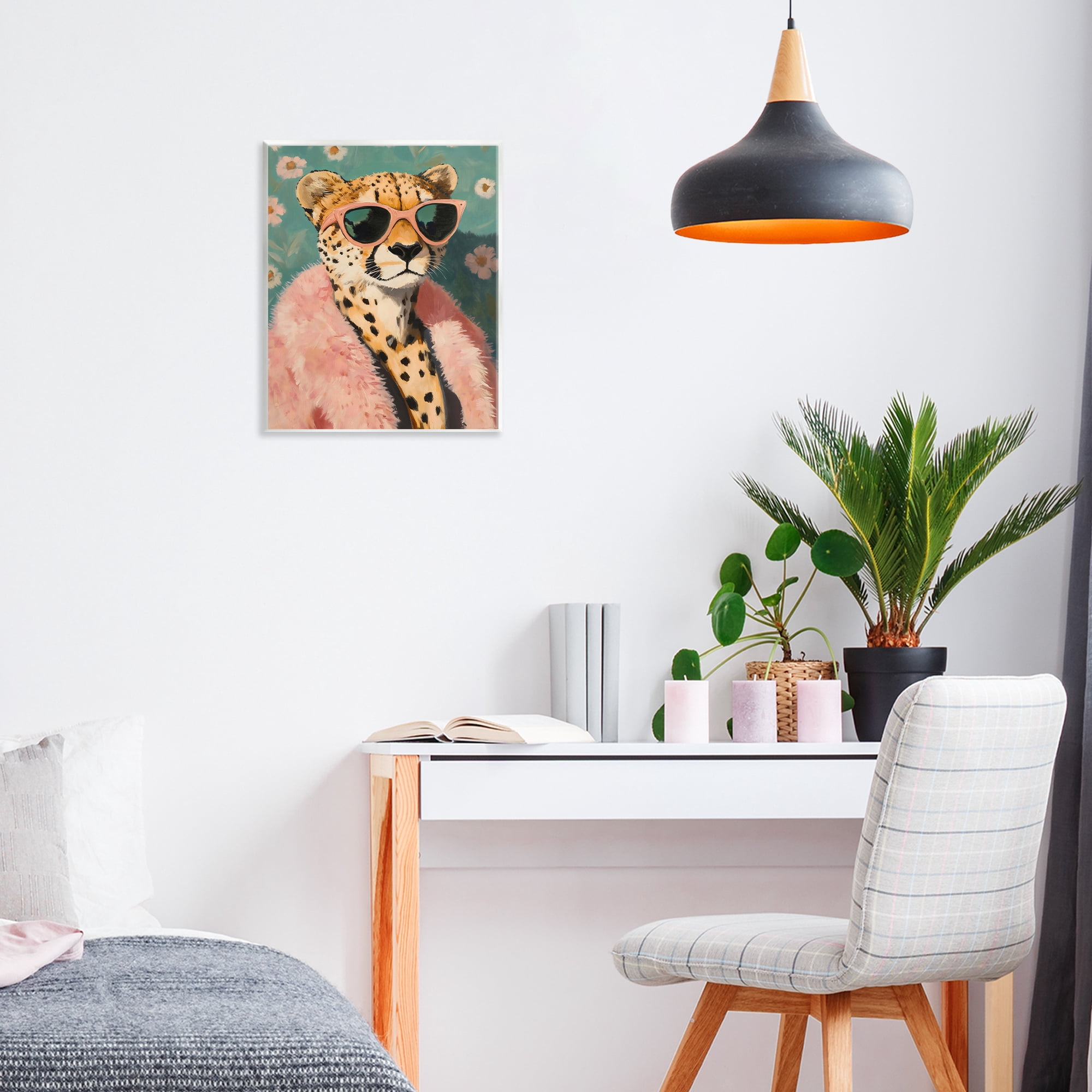 Stupell Industries Glam Cheetah in Pink Fur Wall Plaque Art, design by The Prints Vibe