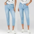 thumbnail image 2 of Jeans for Women under 10.00 Women's Jogger Pants Ladies Drawstring Elastic Waist Jeans Cropped Trouser, 2 of 7