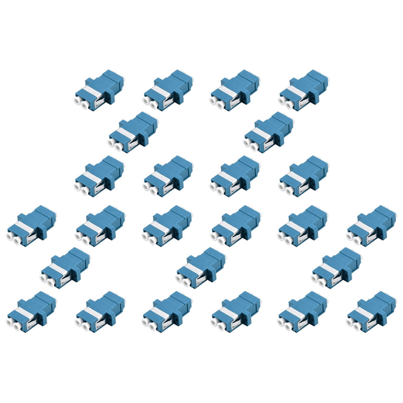 LC Fiber Optic Adapter - LC to LC Duplex Singlemode Coupler - 30 Pack - Blue