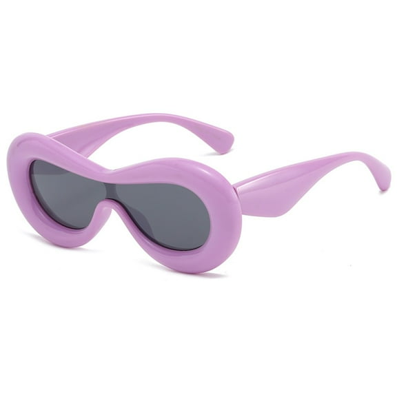 Purple Sunglasses Fashion Thick Frame Single Lens One Piece