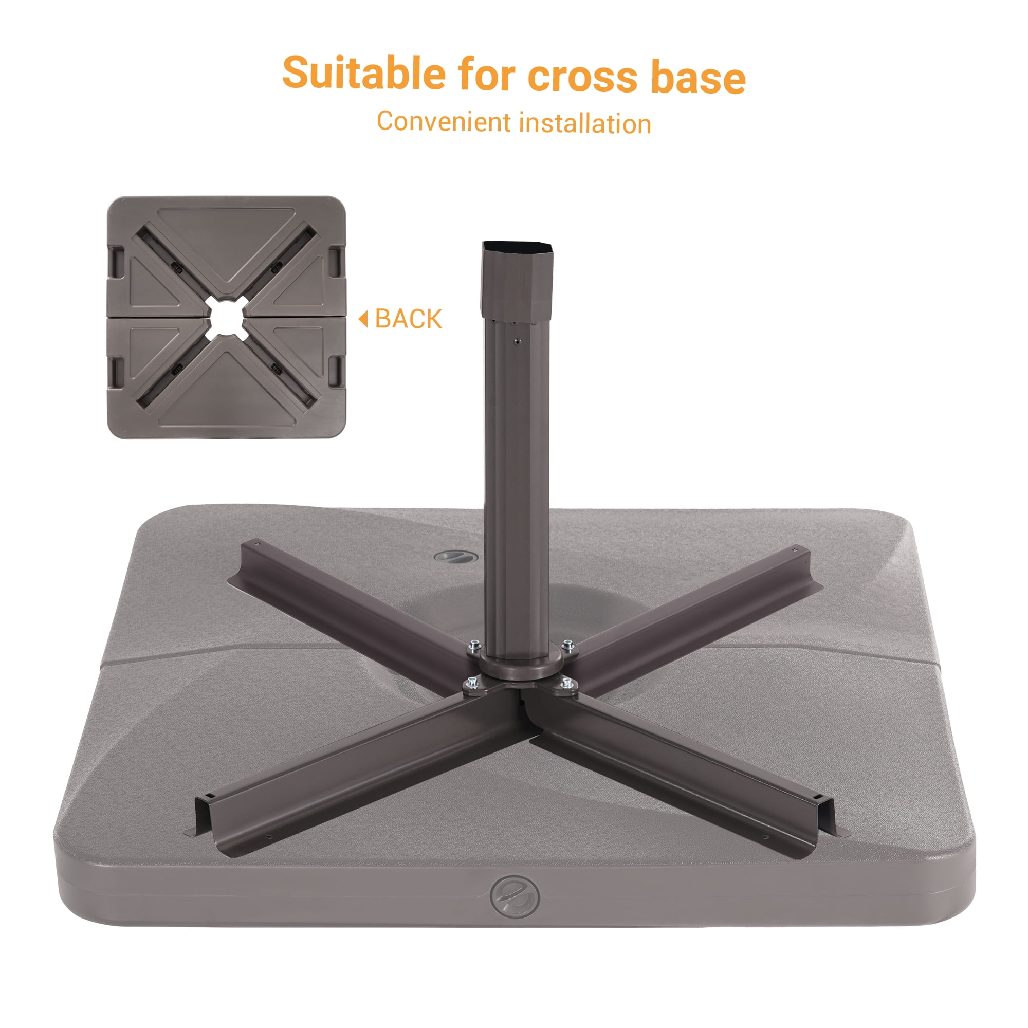 ACEGOSES Patio Cantilever Umbrella Base Filled with Water/Sand HDPE Plastic for Outdoor Offset Umbrellas,Dark Brown