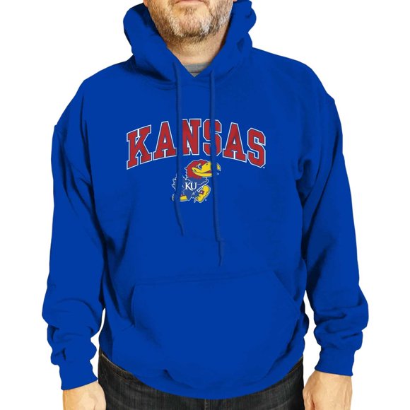 Campus Colors Sweat à Capuche Style Doux pour Adulte Jour de Match (Kansas Jayhawks - Bleu, Moyen)