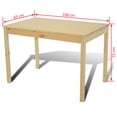 thumbnail image 2 of vidaXL Dining Table and Chairs Natural Pine wood 5 Pieces Durable, 2 of 7