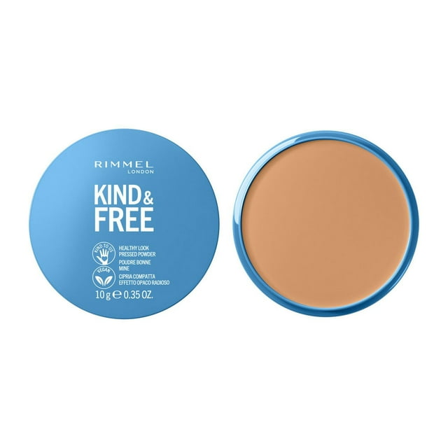 Rimmel Kind & Free Pressed Powder™ - Lightweight and Talc-Free Powder Foundation, with Aloe Vera & Tapioca, 100% Vegan & Cruelty-Free