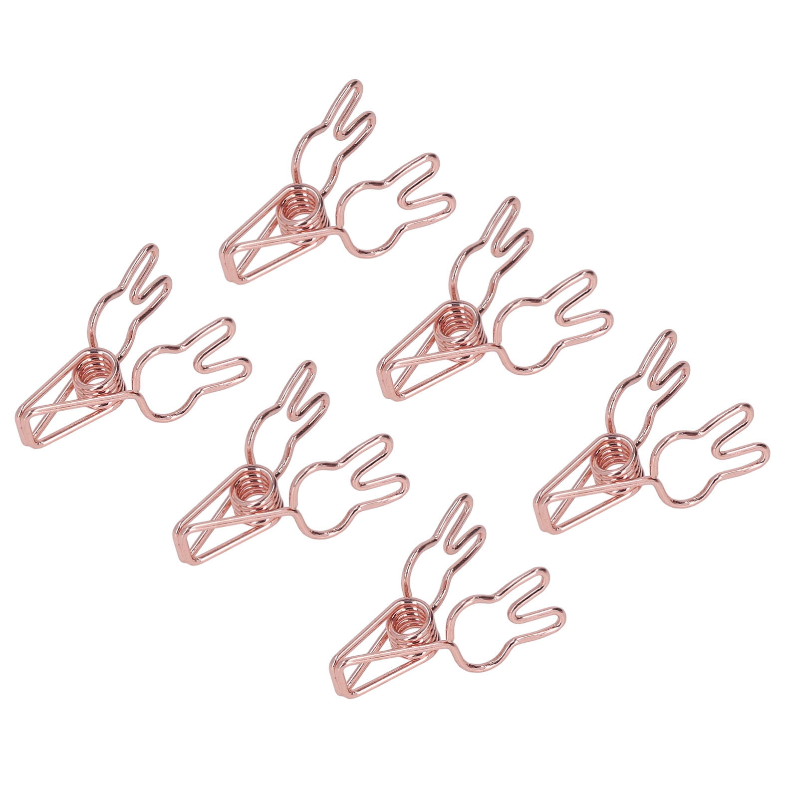 BOKYAN 100Pcs Bunny Binder Clips, Hollow Out Cute Metal Small Paper Clips for Documents, Clothes, Paper, Rose Gold (7.87 inches / 20 cm)