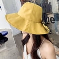 thumbnail image 5 of CoCopeanut Baru Musim Gugur Musim Panas Panama Pinggiran Besar Topi Nelayan Wanita Katun Linen Bulat Kubah Perban Busur Besar Dilipat Topi Matahari Topi Nelayan, 5 of 6
