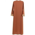 thumbnail image 2 of Hijaz Clay Brown Red Long Sleeve Modern Full Open Abaya with Print Pattern Design, 2 of 5