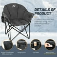 thumbnail image 3 of MOPHOTO Heated Camping Chair, Padded Camp Chair Round Moon Saucer Folding Lawn Chair Outdoor Chair, Oversized Patio Lounge Chairs Portable Folding Camping Chairs Heated Chair, 2 Pack, 3 of 9
