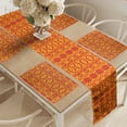thumbnail image 2 of Ambesonne Bohemian Art Table Runner & Placemats, Creative African Print, Placemat 4 pcs + Runner 16"x72", Vermilion and Marigold, 2 of 2
