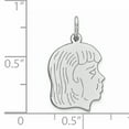 thumbnail image 2 of Beautiful Sterl Silver Rh-plt Engraveable Girl Polished Front/Satin Back Disc Charm, 2 of 2