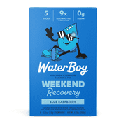 Waterboy Weekend Recovery Hydration Powder Packets, Blue Raspberry, 5 Count