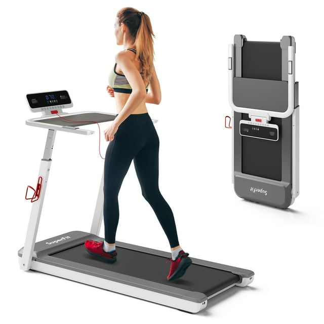 Tapis Roulant Pliant SuperFit 3 Hp pour Course, Hauteur Réglable, Contrôle par Application, Tableau de Bord