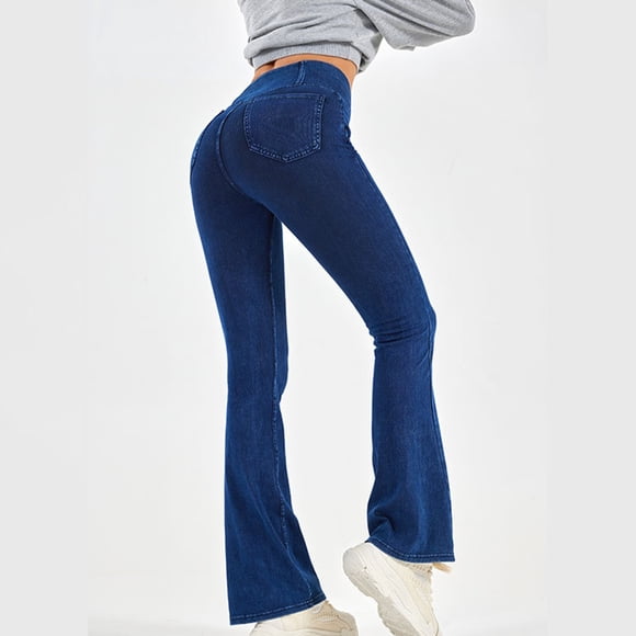 Simua Jeans Flared Leggings Women Slim Fit Buttock Lifting Trousers