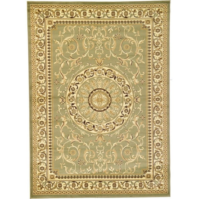 Unique Loom Versailles Medallion Floral Rug 7' x 10' Rectangle Green/Ivory