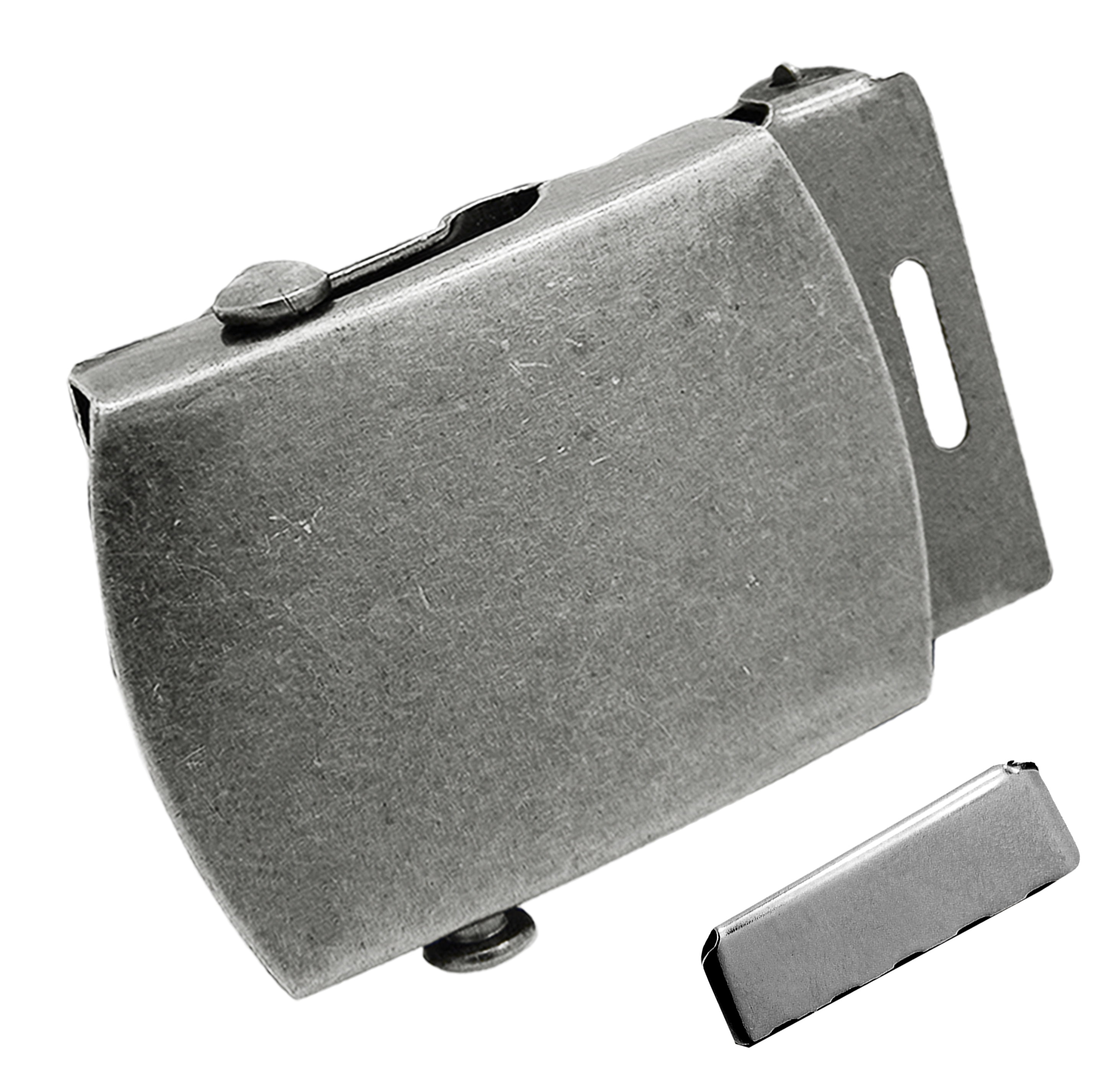 Antique Silver Slider Military Buckle 1.25" Width