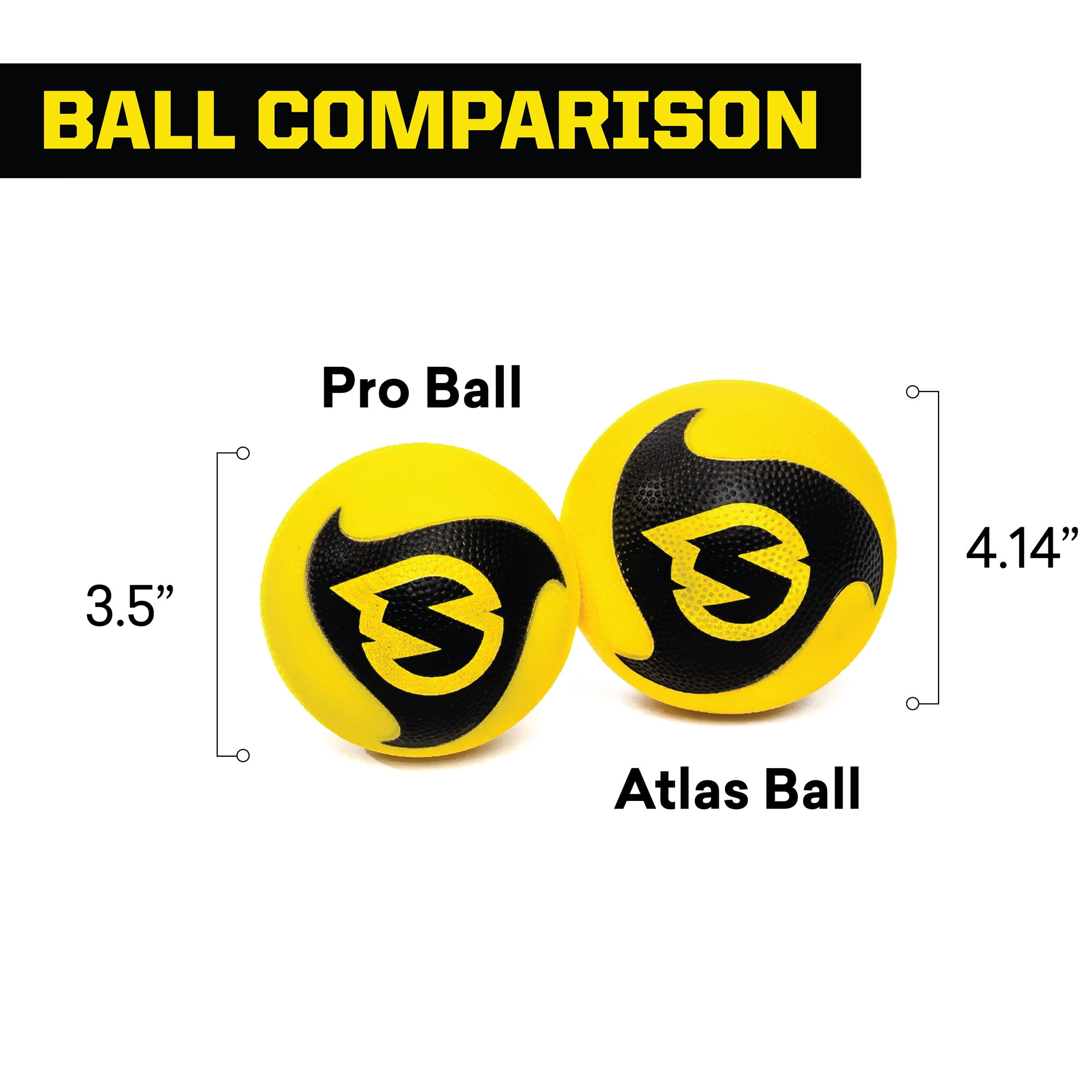 Spikeball: Atlas Balls - 2 Pack - 4.14" Yellow, Roundet Yard Game Accessory, Replacement-Extra Set, Better Grip-Spin-Control, Sport-Outdoor-Beach Play