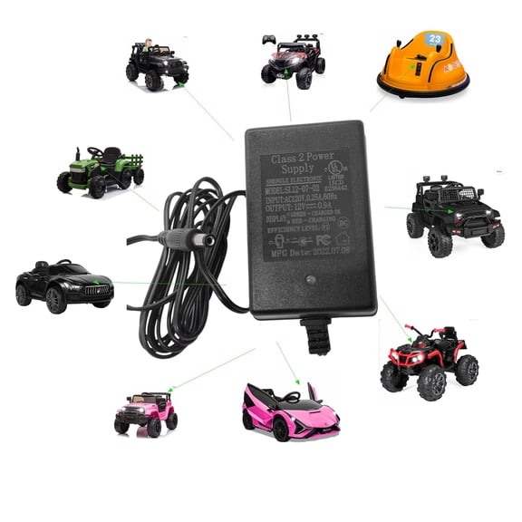 LujingZ Universal 12V Battery Charger for Wrangler - inspired Kids' Ride - On Car Accessories - Fast Charging, Durable - Ideal for Indoor & Outdoor Adventures