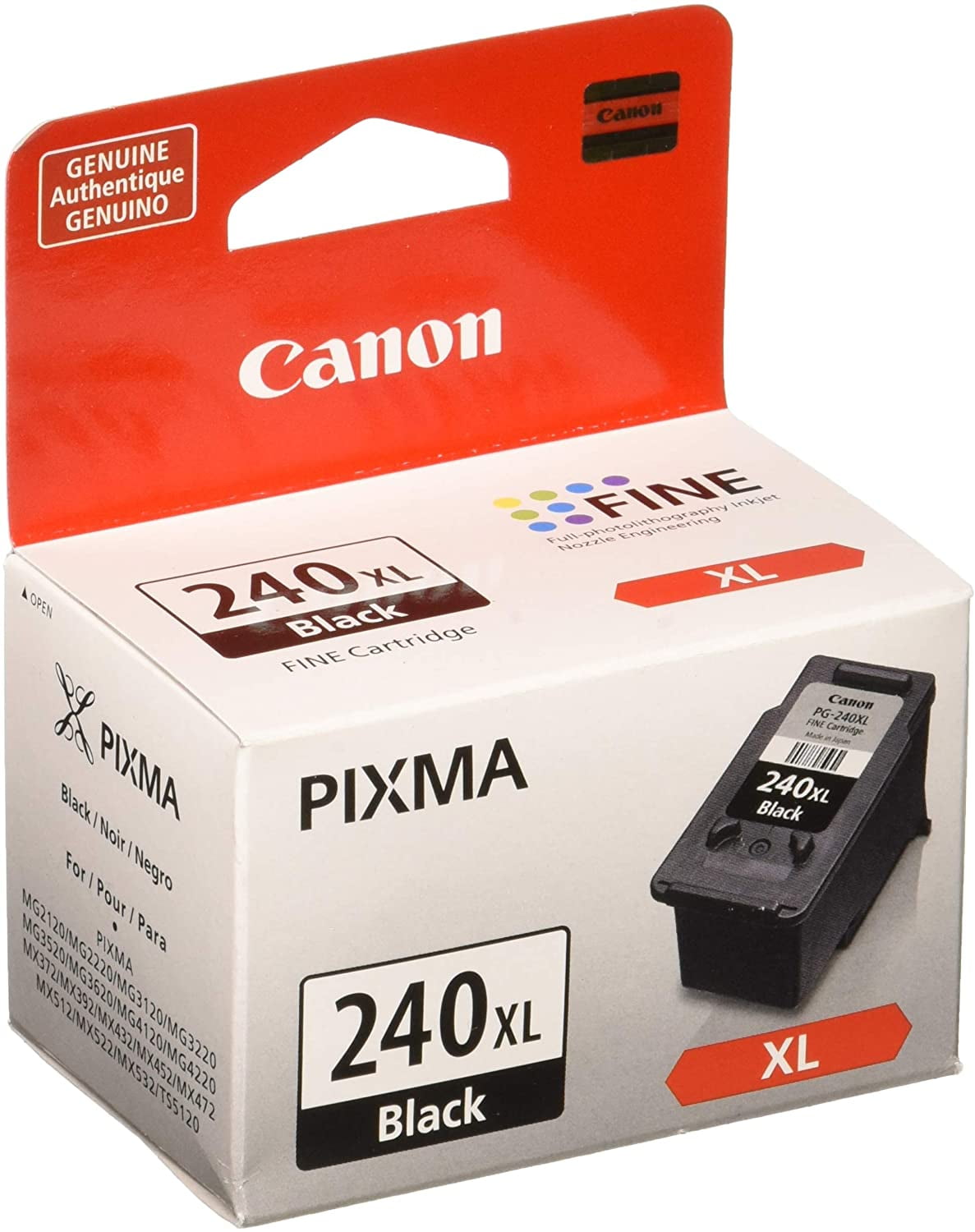 2PK PG-240XL Black Ink for Canon PIXAM MG2120 MG2140 MG222 MG3120 Printers