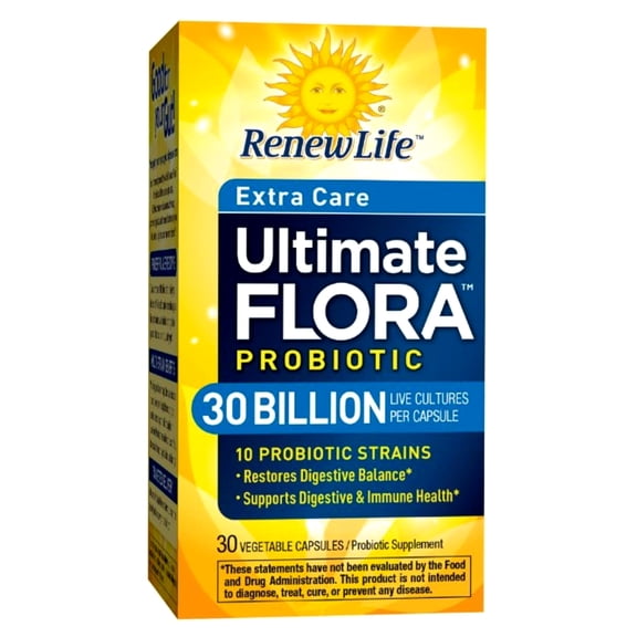 ReNew Life Ultimate Flora Extra Care Probiotic Vegetable Capsules 30 ea (Pack of 2)