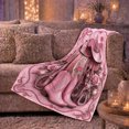 thumbnail image 6 of Pink Western Cowgirl Boots Saddle Equestrian, Rustic Farmhouse Horse Scene, Warm Flannel Blanket for Ranch House and Living Room, Horse Lovers Housewarming Gift, Rustic Home Decor, 6 of 9