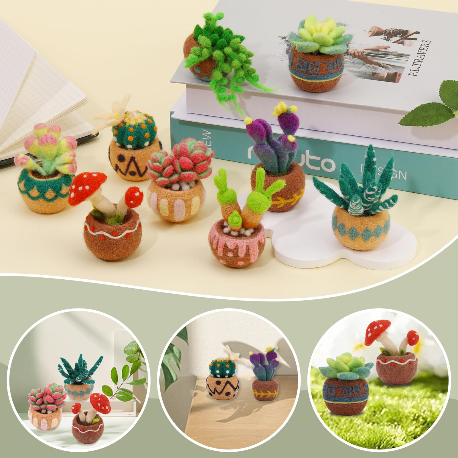 Needle Felting Starter Sets For Handmade Craft Projects Family Activity