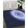 thumbnail image 3 of Ahgly Company Machine Washable Indoor Square Transitional Night Blue Area Rugs, 5' Square, 3 of 7