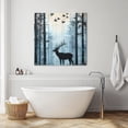 thumbnail image 6 of Wall Art Prints, Forest Elk Framed Canvas Prints for Bedroom Living Room Bathroom Office, Deer Birds Nature Tree Antlers Mountain Gallery Wrap Wall Art Poster for Gifts Home Decor 16"x16", 6 of 9
