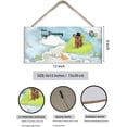 thumbnail image 4 of Inspirational Wall Art -Never Stop Dreaming,Hamster - Balloon Decor - Paper Airplane Motivational Poster Gifts for Kids - Rustic Wood Sign Wall Decor 6x12 Inches, 4 of 6