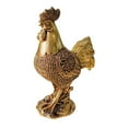 thumbnail image 5 of deevoka Chicken Figurine Decorative Crafts Sculpture for Hotel New Year Holiday golden, 5 of 9