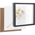 thumbnail image 6 of 4 Pack Shadow Box Frames, 8 x 8 Inches Square Artificial Board Shadow Boxes Display Case, Black 3D Picture Frames for Photos, Dried Flowers, Wall Mounted Handicraft Photo Frame, 6 of 7