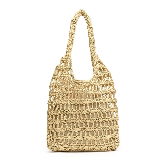 Bolso Hobo Elegante para Mujer Mano Tejido Paja Gran Capacidad Fiestas Y
