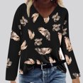 thumbnail image 2 of Blusa de camiseta estampada de manga larga cómoda con cuello en V informal a la moda para mujer Pompotops  FGAJ7367, 2 of 4