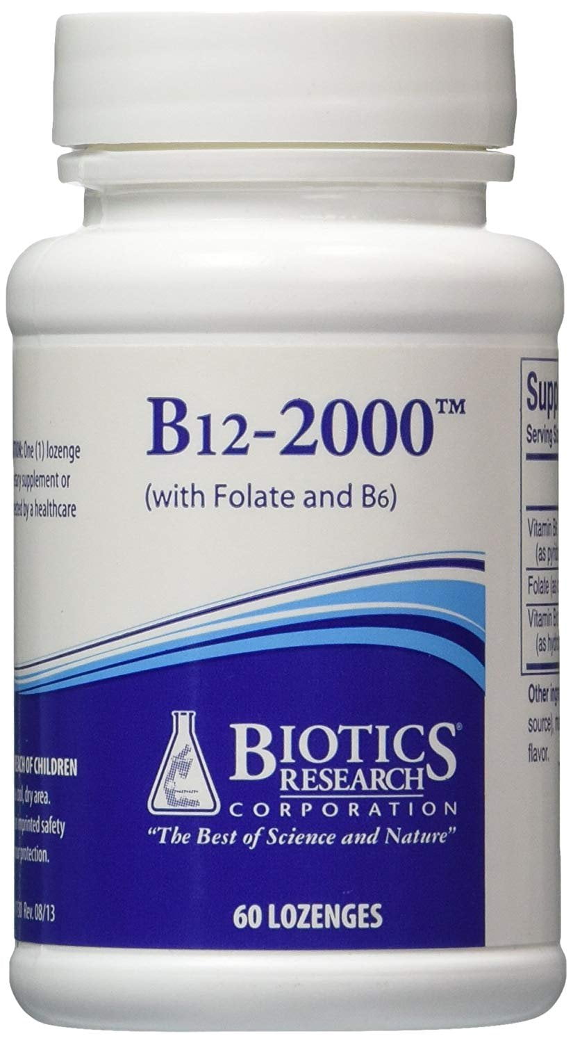 Biotics Research B12 Lozenges Vitamin B6 & B12 2000 Lozenges with Folate 60 Lozenges
