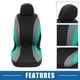 thumbnail image 3 of Kit universal de 9 fundas para asientos de coche, protectores de asientos interiores de coche SUV lavables y transpirables, color verde, 3 of 7