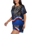 thumbnail image 3 of Womens Pajama Sets With Pocket, Fireworks Lounge Sets Short Sleeve Sleepwear PJ Sets for Women, 3 of 6