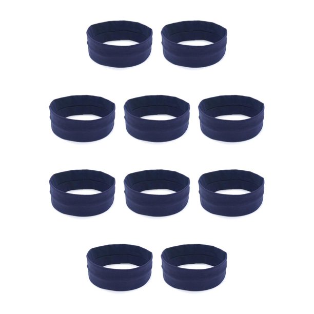 Qarigey Diadema deportiva para yoga Lazos para el cabello ajustables Colores surtidos Azul marino de secado rápido Armada 10Conjunto