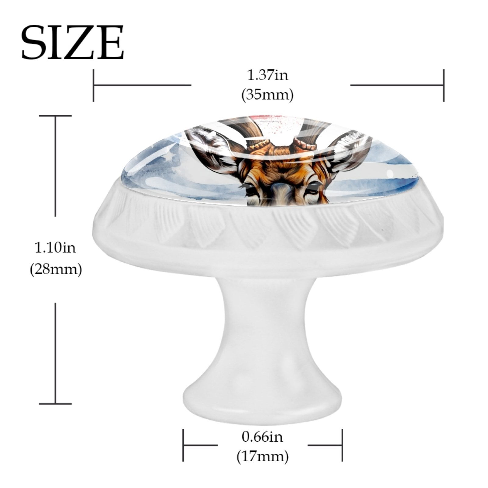 4 Pcs Deer and American Flag Knobs for Kitchen Cabinet Cupboard Dresser Bookcase Drawer Pulls Handles Round Home Decor
