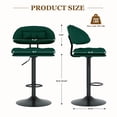 thumbnail image 4 of Hawsaiy Modern Bar Stools Set of 2, Ergonomic Double-Layer Upholstered Bar Stools with Back, Adjustable Swivel Barstools for Kitchen Island, Green, 4 of 11