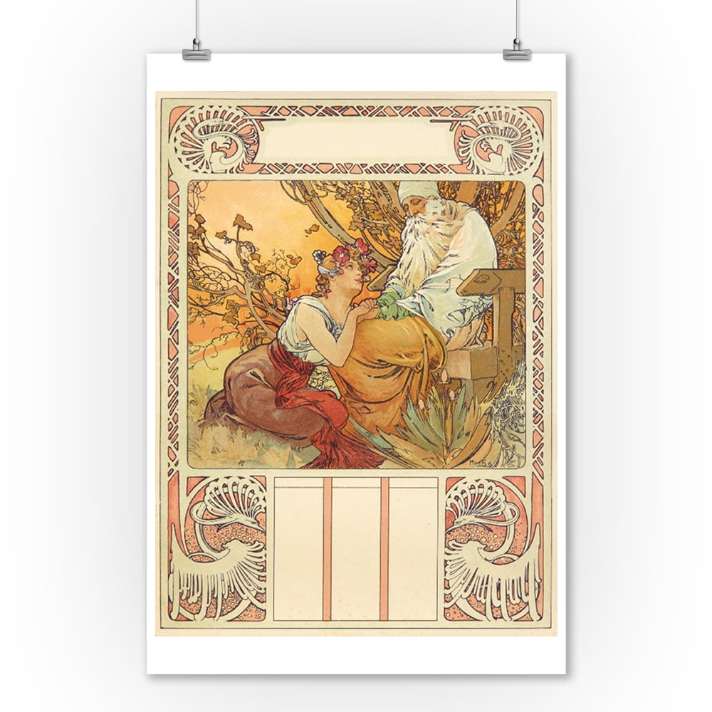 Ages of Man (Old Age) Calendar Vintage Poster (artist Mucha, Alphonse