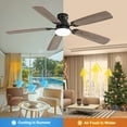 thumbnail image 4 of Electric Fans 52 Inch Classics Ceiling Fan With Dimmable Led Light 6 Speed Wind 5 Blades Remote Control DC Motor For Indoor,Ceiling Fans, 4 of 9