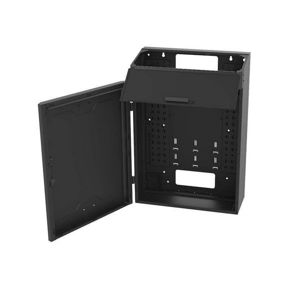 Legrand Armoire Murale Verticale 4RU avec Porte Fendue - Hauteur 36 Pouces TAA - Armoire Système - Montable au Mur - Noir - 4U - 31 Pouces
