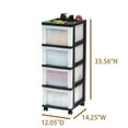 thumbnail image 2 of 4-Drawer Storage Cart with Organizer Top and Smooth-glide Casters for Offices, Hobby Rooms, Dorm Rooms, Black, 2 of 5